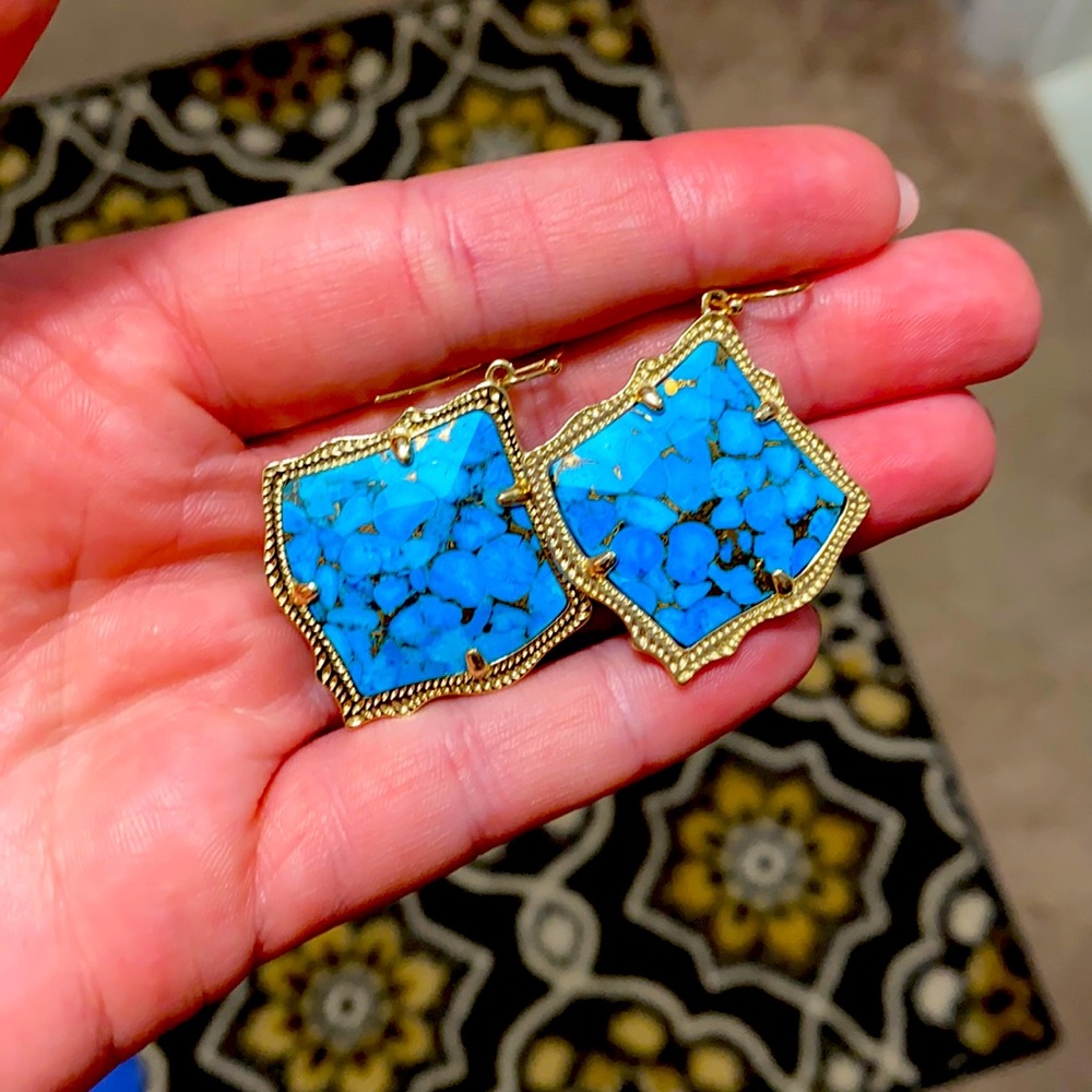 Kendra Scott Bronze Veined Turquoise Earrings